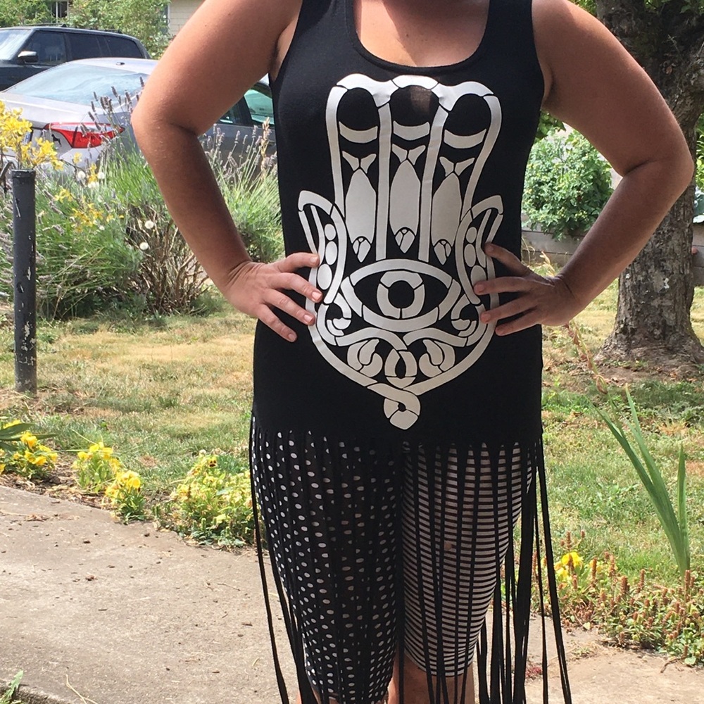 Stretchy Boho Dress with fringe!